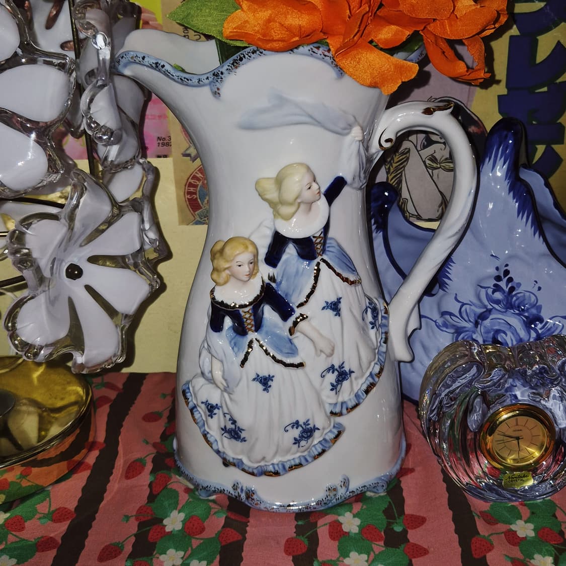 80s 이탈리아 드먼 여인 포셀린 대형 화병 상품이미지9