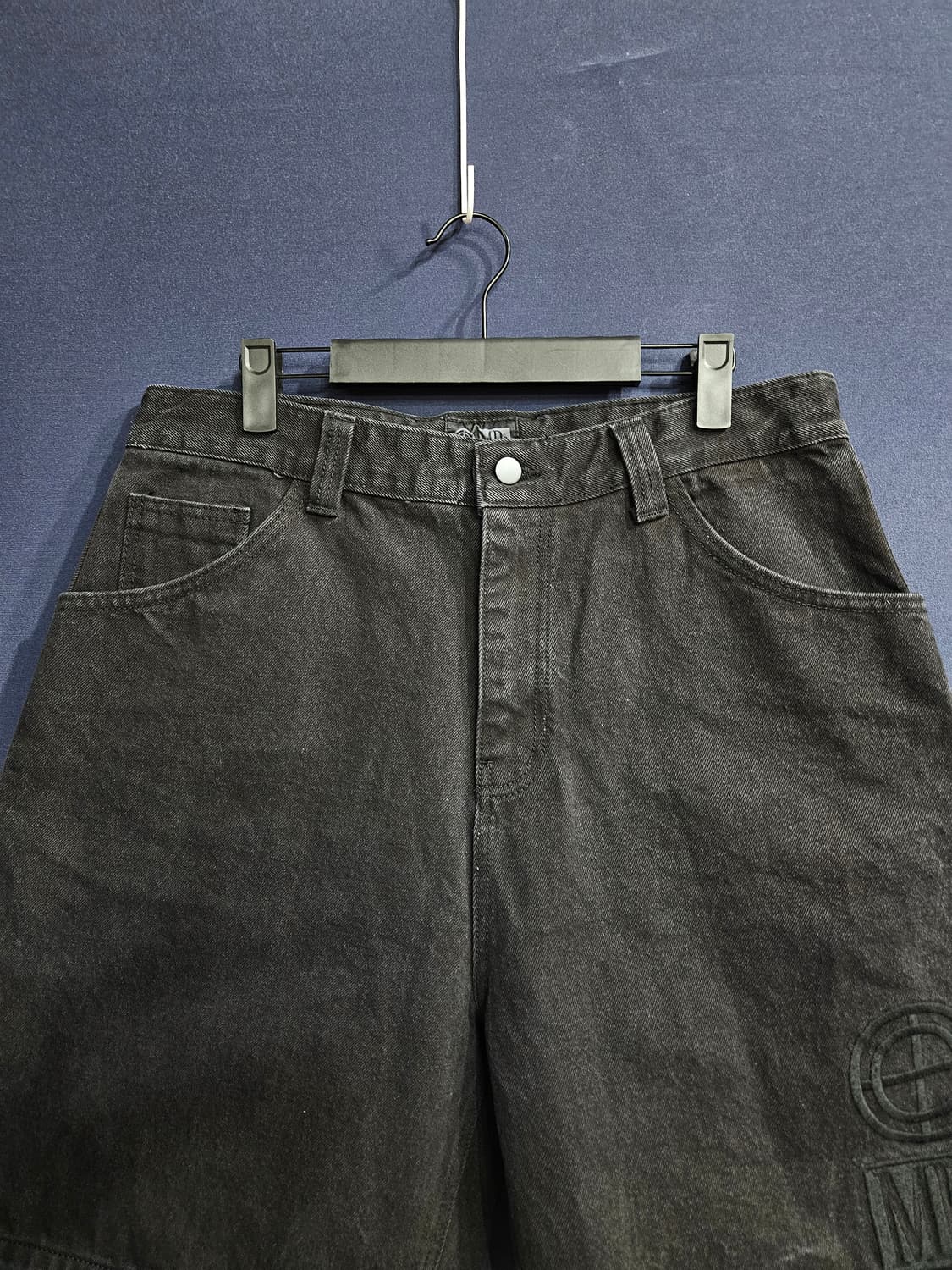 플라스틱 프로덕트 자수로고 블랙 남성 허리 32~33 데님 반바지 상품이미지6