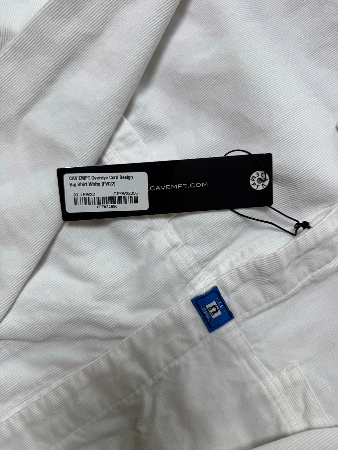 XL) 카브엠트 오버다이 코듀로이 빅 셔츠 화이트 새상품 상품이미지6