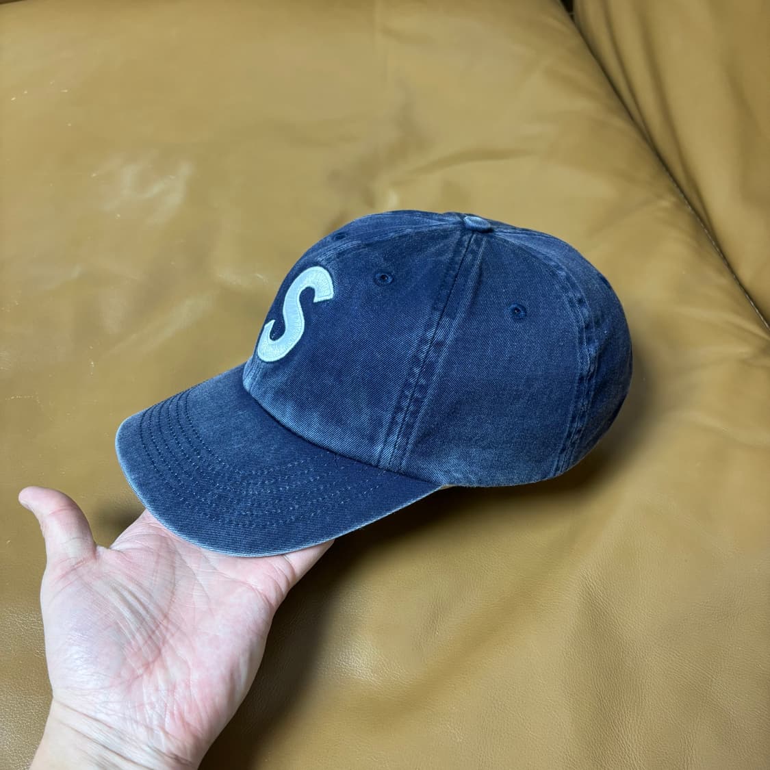 슈프림 S로고 6패널 볼캡 모자 23fw 피그먼트 네이비 상품이미지5