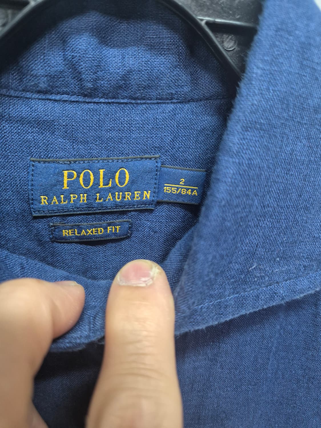 폴로 린넨 셔츠 네이비  상품이미지2