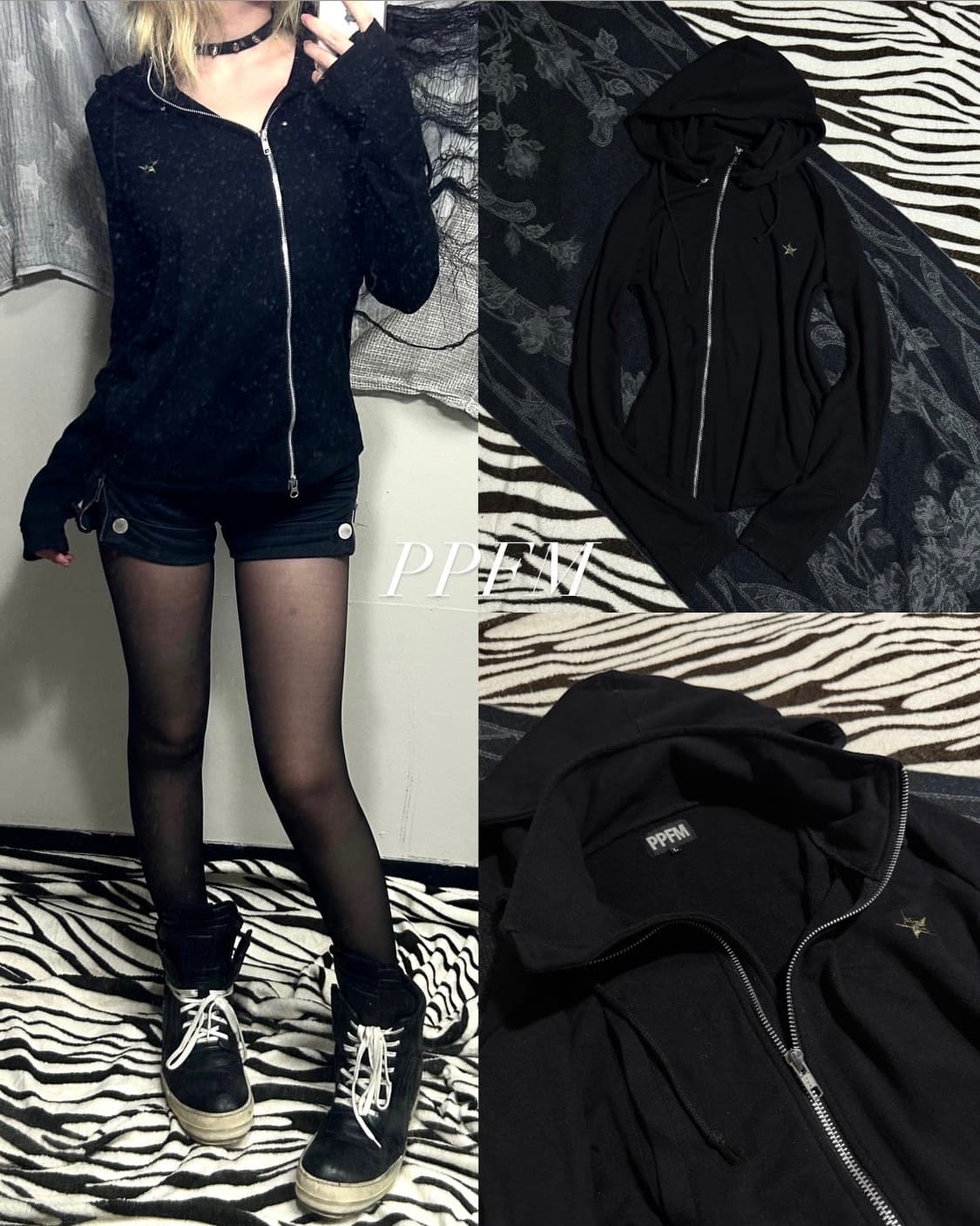 PPFM diagonal line hoodie 상품이미지1