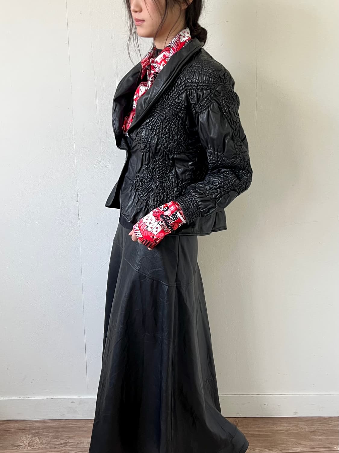 PARIENNE 버터플라이 레더 자켓 상품이미지8