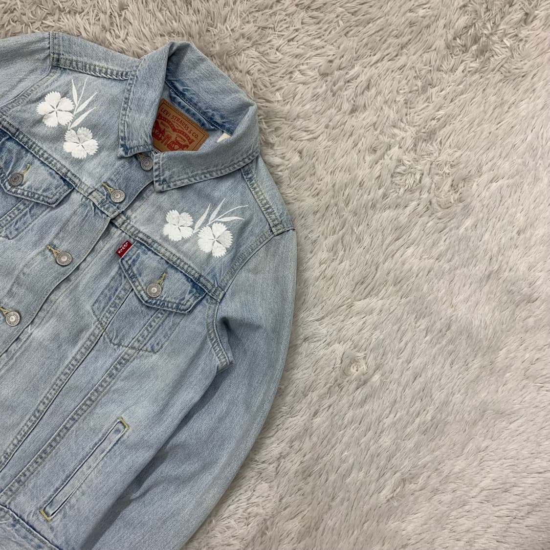 리바이스 플라워 자수 데님 S 상품이미지2