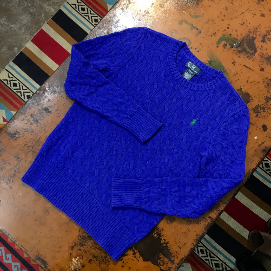 폴로랄프로렌 딥 블루 코튼 케이블 니트 여성 44 55 사이즈 상품이미지2
