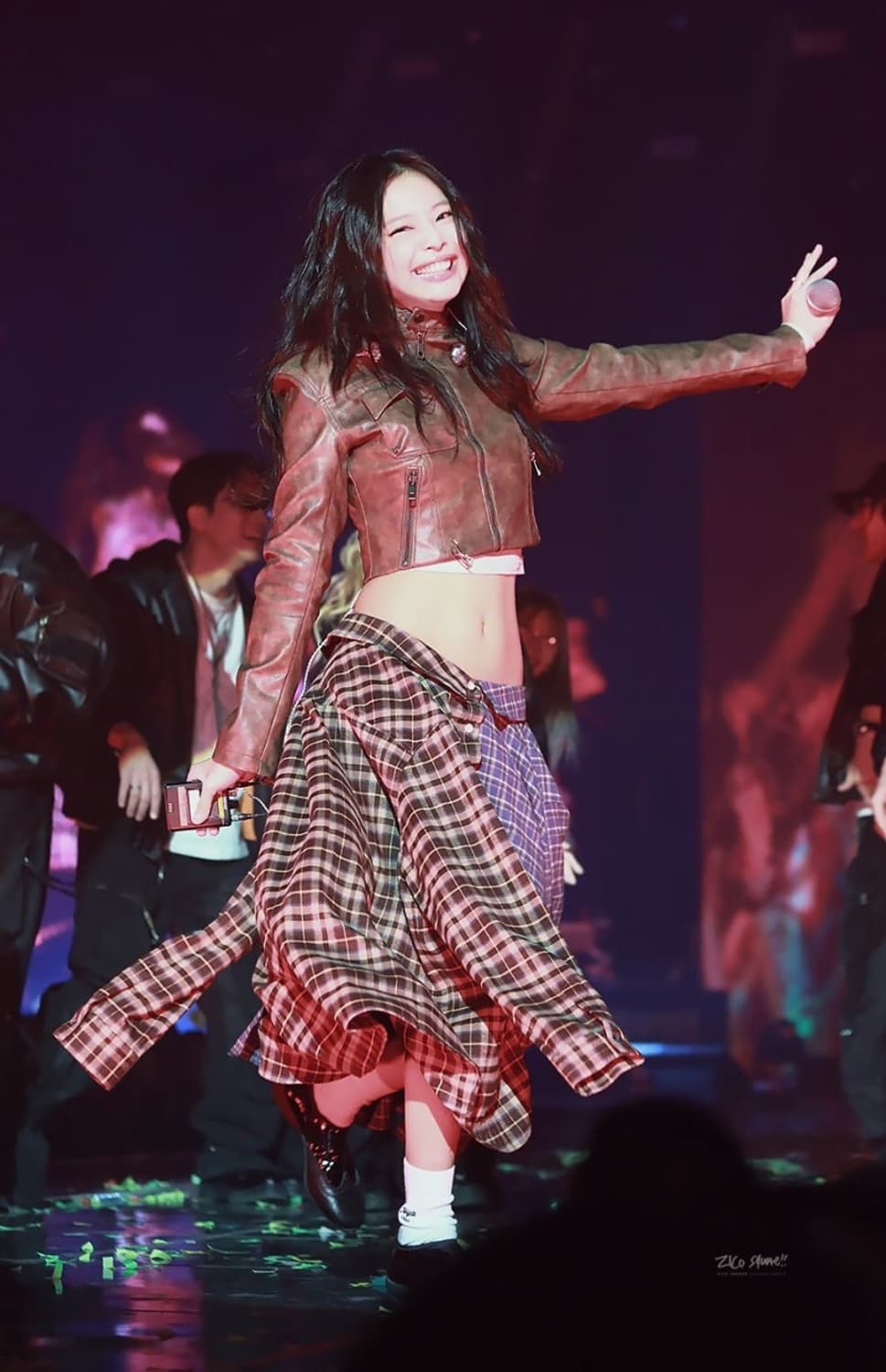 리임 크롭 레더 자켓 & 레이스업 레더 스커트 번트 브라운 상품이미지5