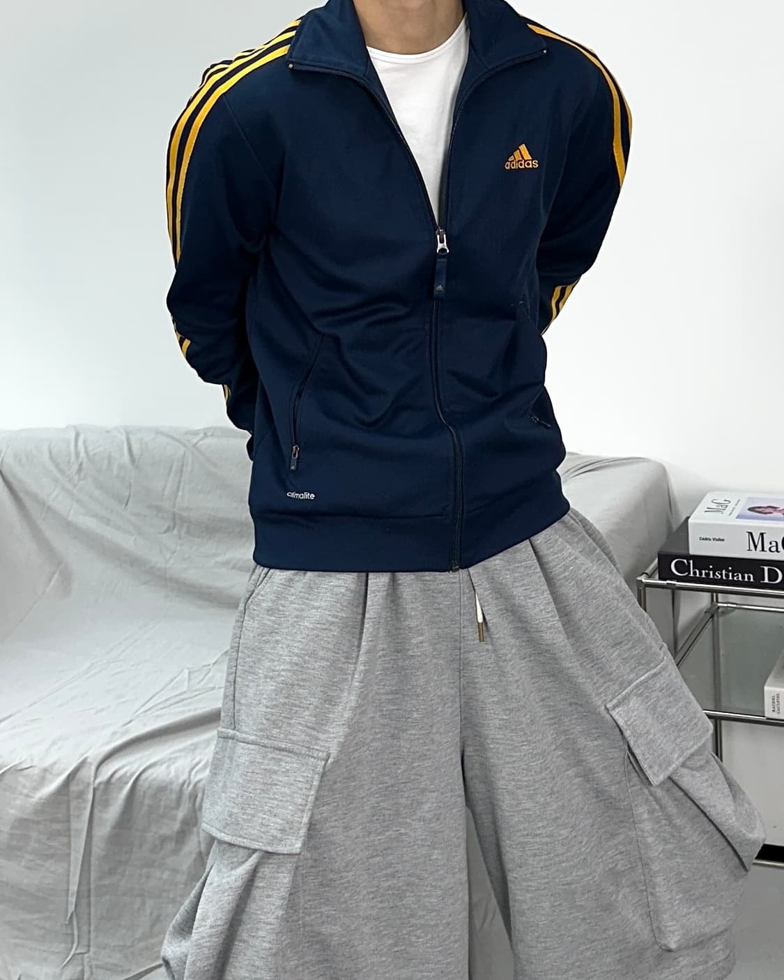 아디다스 네이비 옐로우 트랙탑 져지 95 상품이미지3