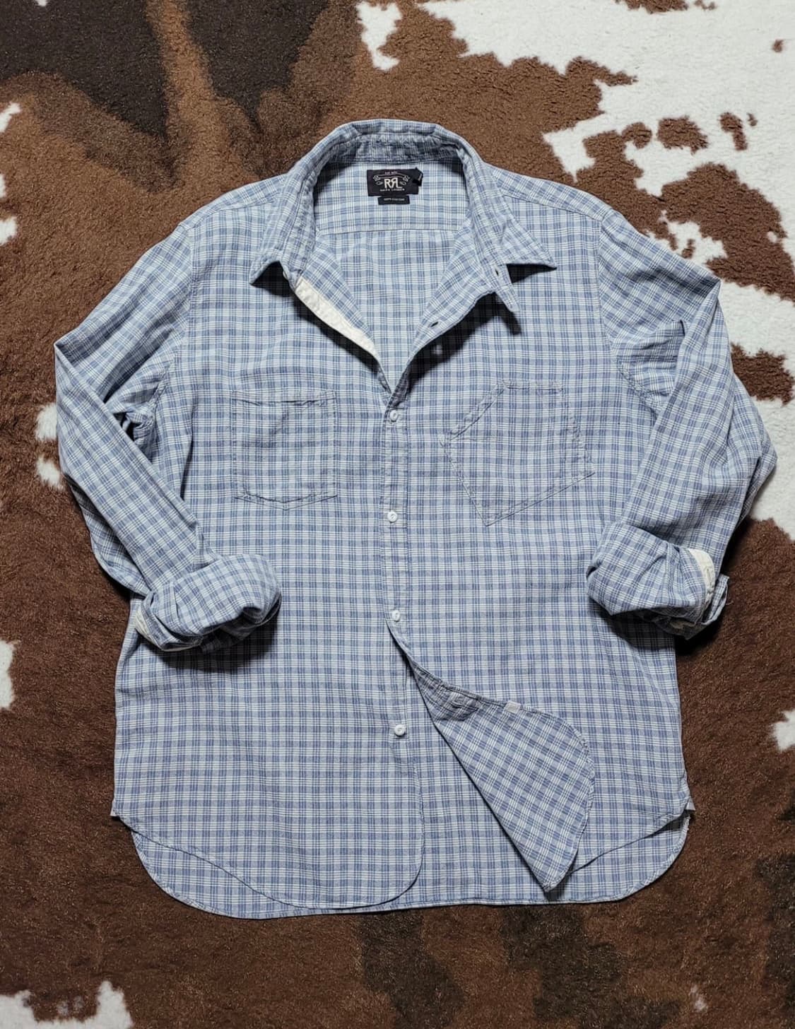 RRL 연블루 체크 남방 [XL] 상품이미지1