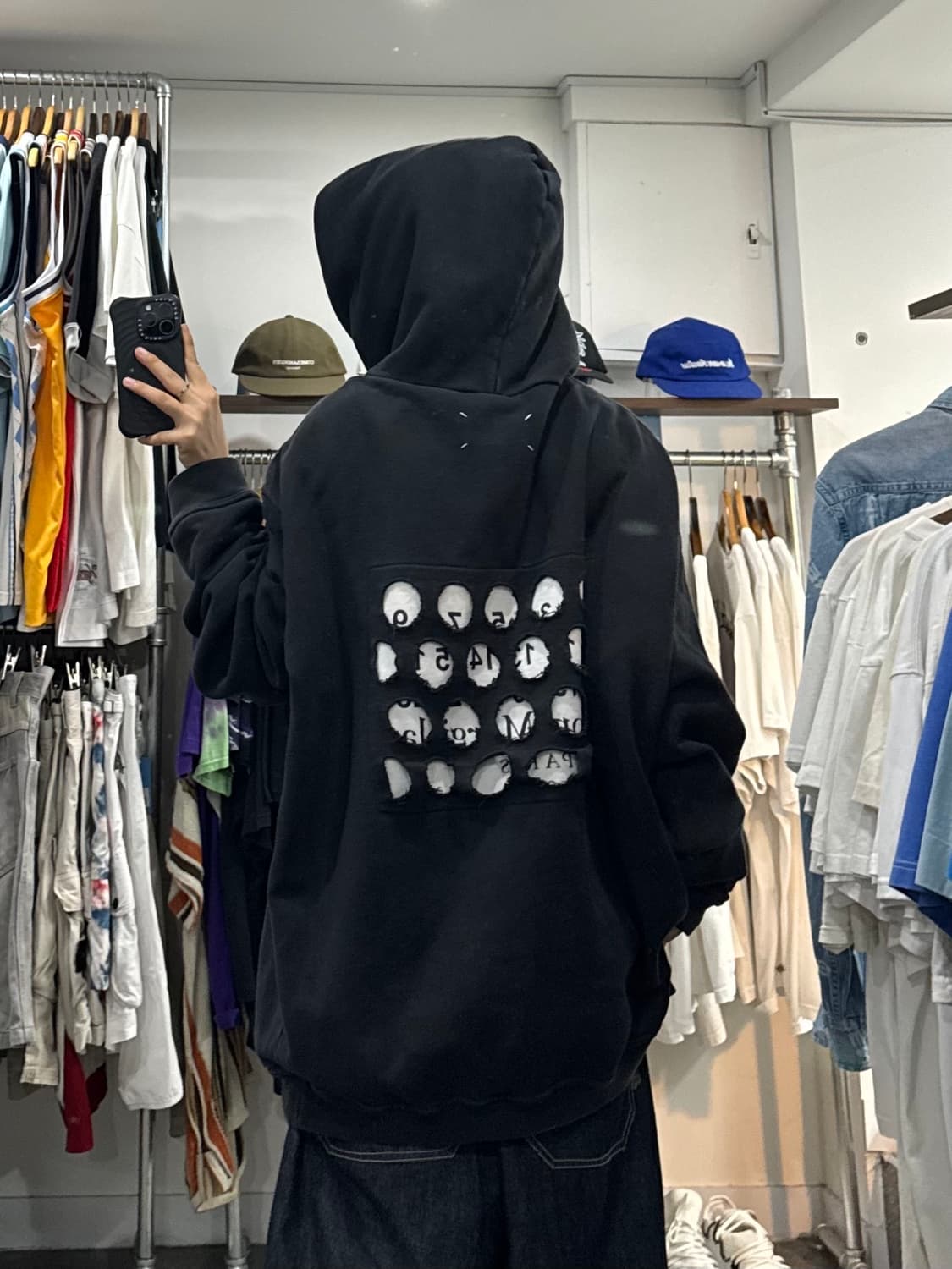 19ss 메종 마르지엘라 홀 넘버 로고 후드 상품이미지8