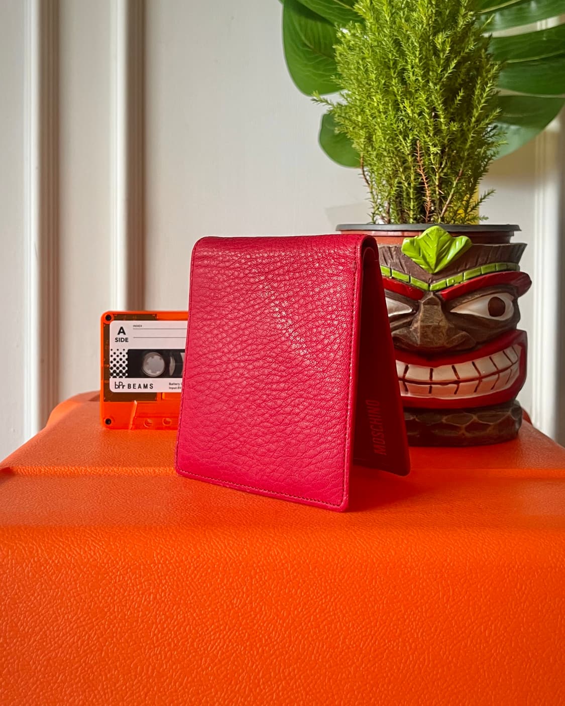 1990s MOSCHINO Red Grain Leather Wallet 상품이미지4