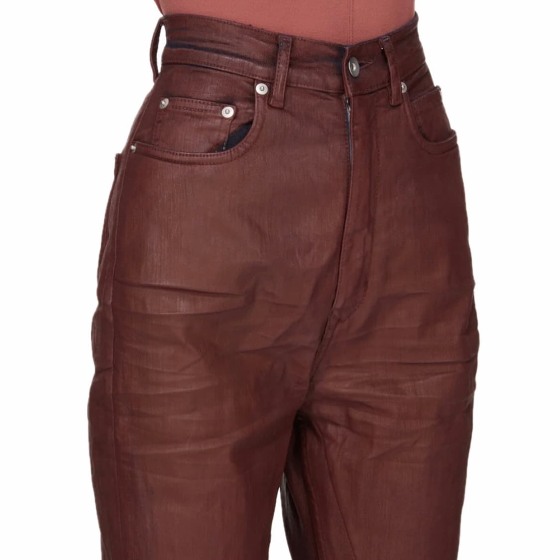 [26,27]릭오웬스 다크쉐도우 볼란 부츠컷 코팅 팬츠/버건디 상품이미지1