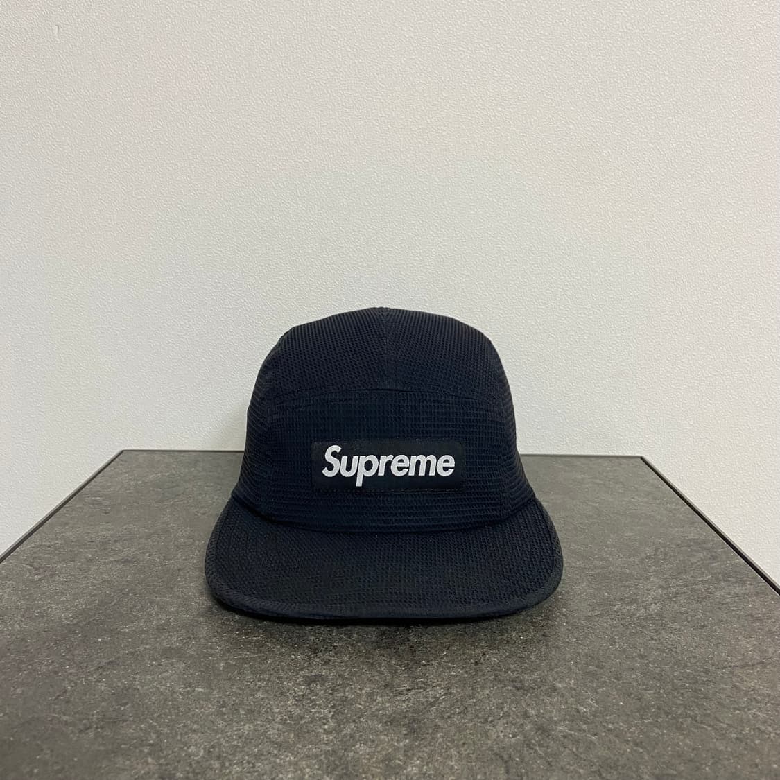 (OS) 슈프림 박스로고 캠프캡 모자 와플 네이비 블랙 상품이미지1