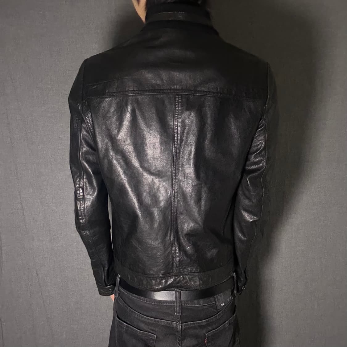 Goat skin pocket leather jacket 상품이미지6