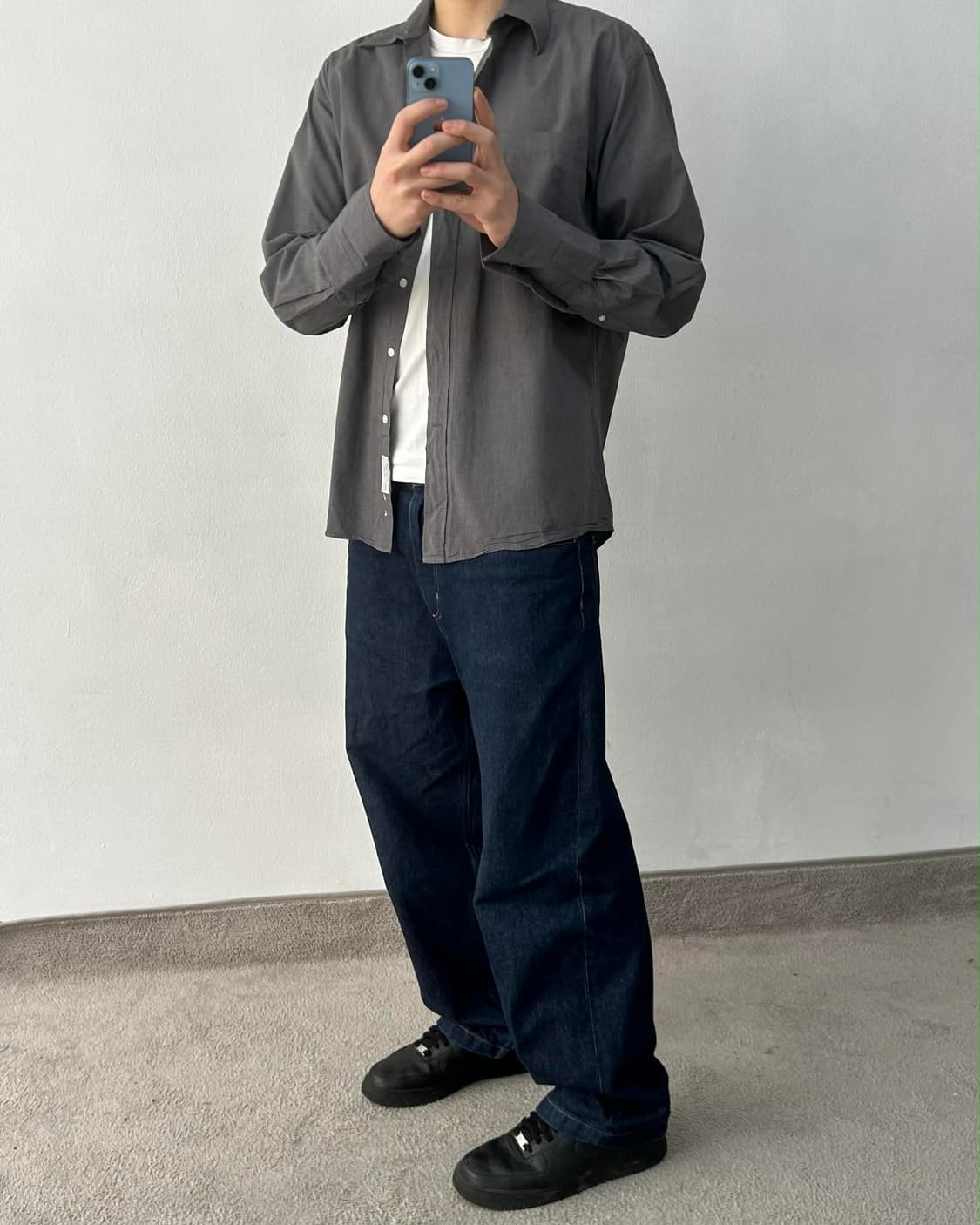 크리스찬 디올 슈미즈 코튼 셔츠 그레이 상품이미지3