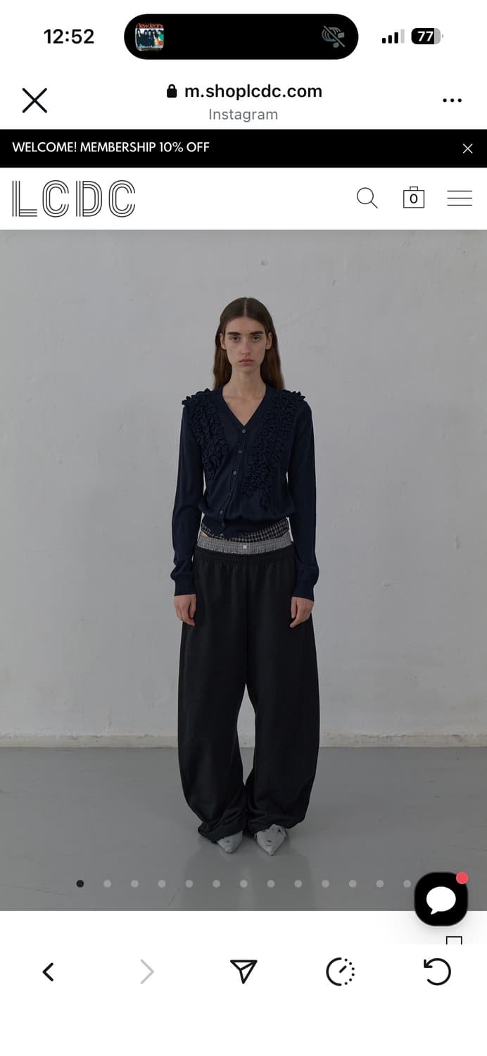 lcdc asymmetric frill cardigan navy 상품이미지3