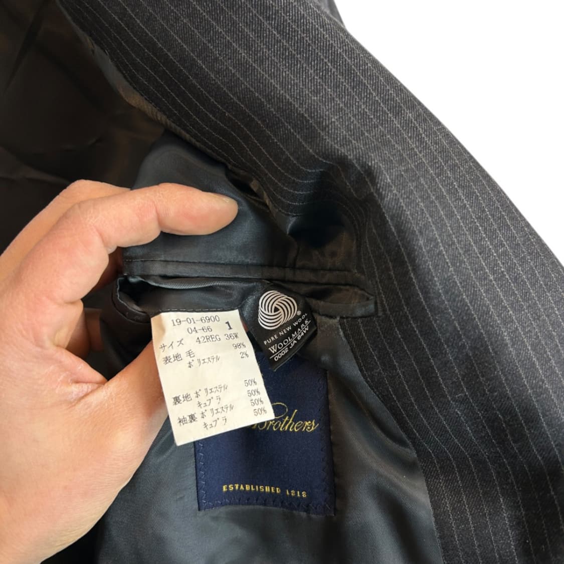 L/XL) 브룩스 브라더스 울 핀스트라이프 수트 셋업 SO-004 상품이미지6