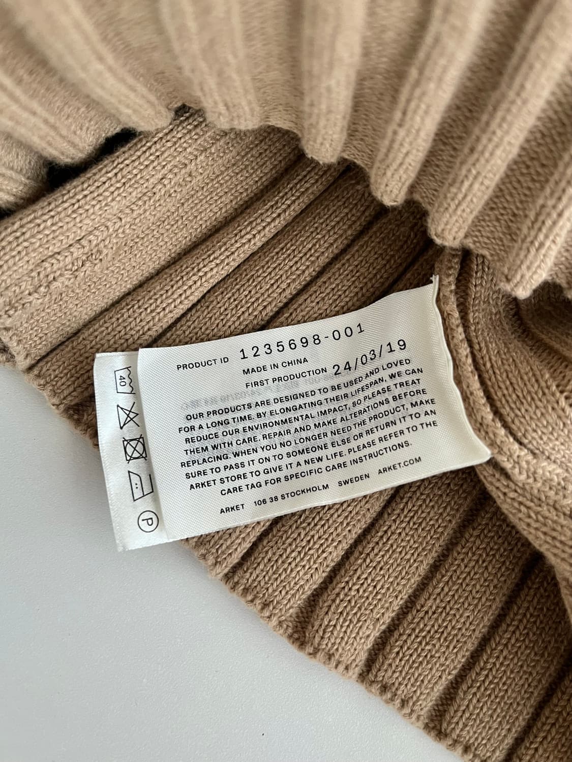 M) 아르켓 코튼 브이넥 니트 베이지 상품이미지4