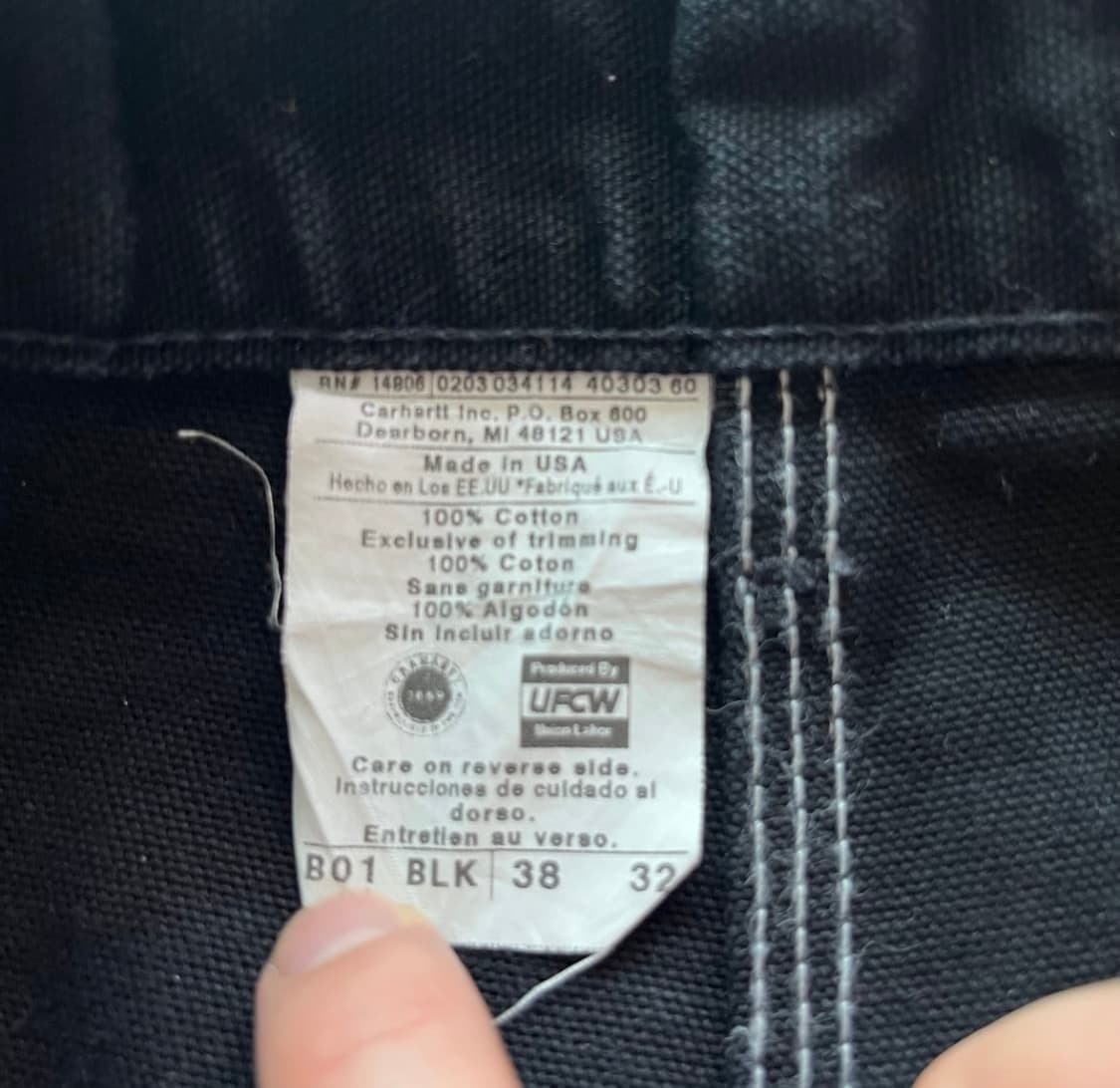 올드 칼하트 더블니 팬츠 블랙 made in usa 상품이미지3