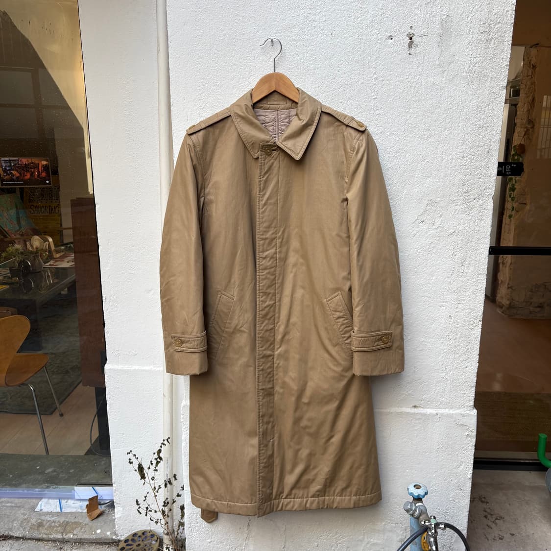 90s 피에르 까르뎅 퀼팅 견장 트렌치 코트 상품이미지1