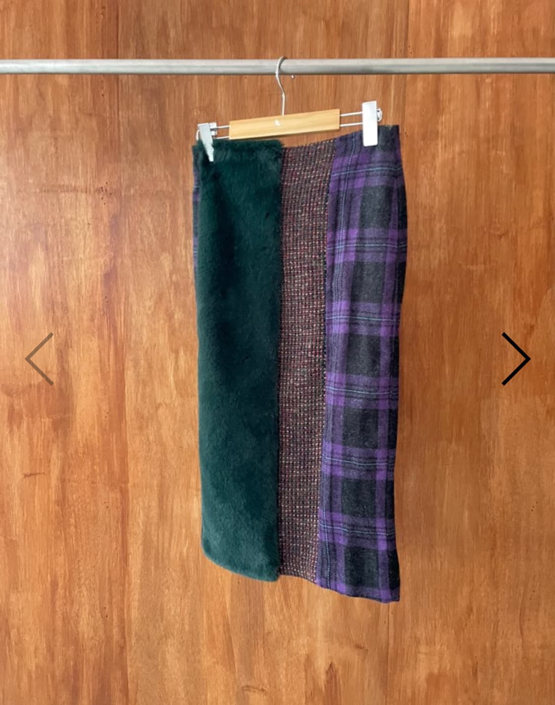 파예 빈티지 퍼플 체크 퍼 미디 스커트 상품이미지2