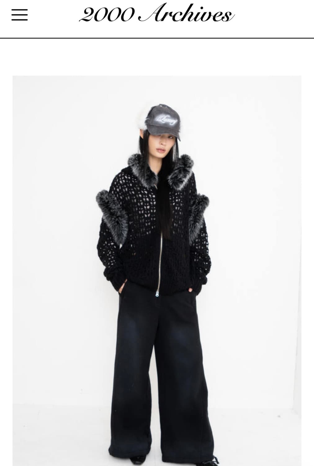 2000아카이브 퍼 이어플랩 모자 (다크데님) 상품이미지4