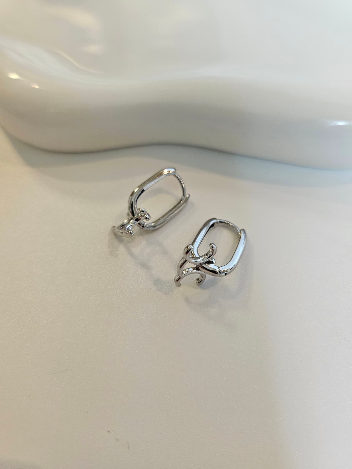 셀린느 트리오페 사각 원터치 귀걸이 은장 상품이미지5