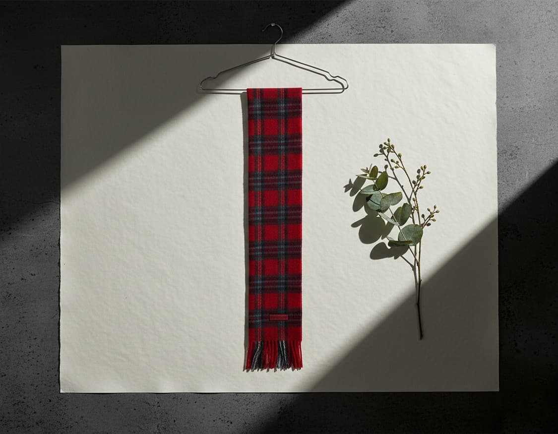 Charles Jourdan 샤를 쥬르당 레드 체크 울 머플러 상품이미지5