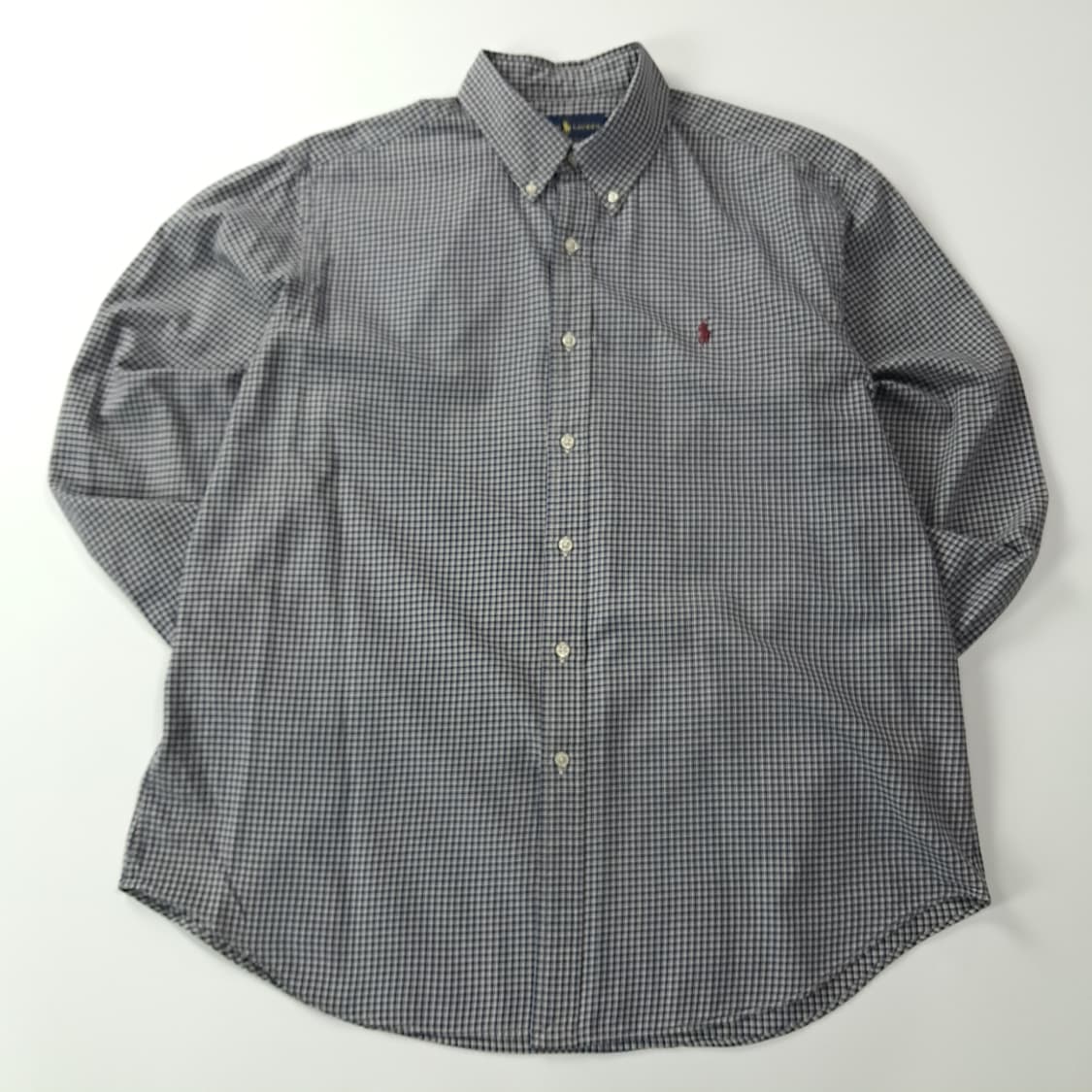 CK305 XL 폴로 00s 네이비 마이크로 타탄체크 셔츠 남방 상품이미지1