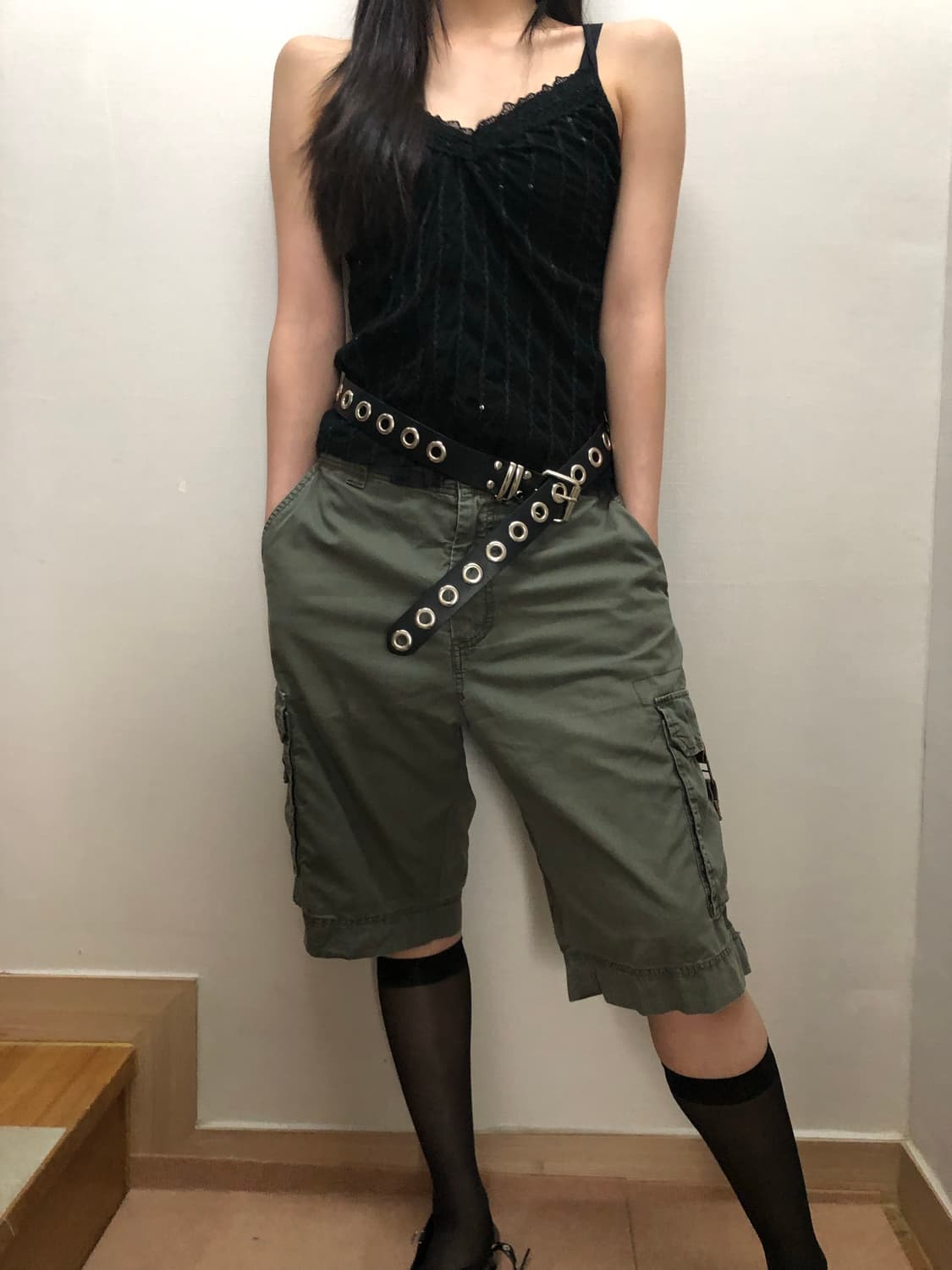 빈티지 카키 카고 팬츠 상품이미지4