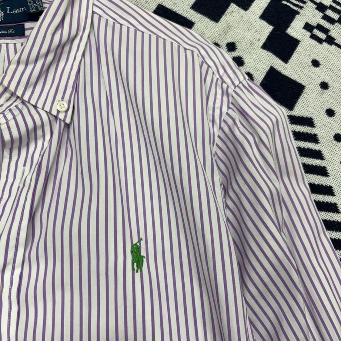 폴로 랄프로렌 커스텀핏 버튼다운 스트라이프 셔츠 L P00030 상품이미지2