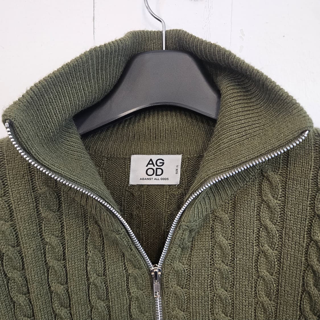 AGOD 하프넥 니트 올리브 L 실측 105 (XL) 상품이미지4