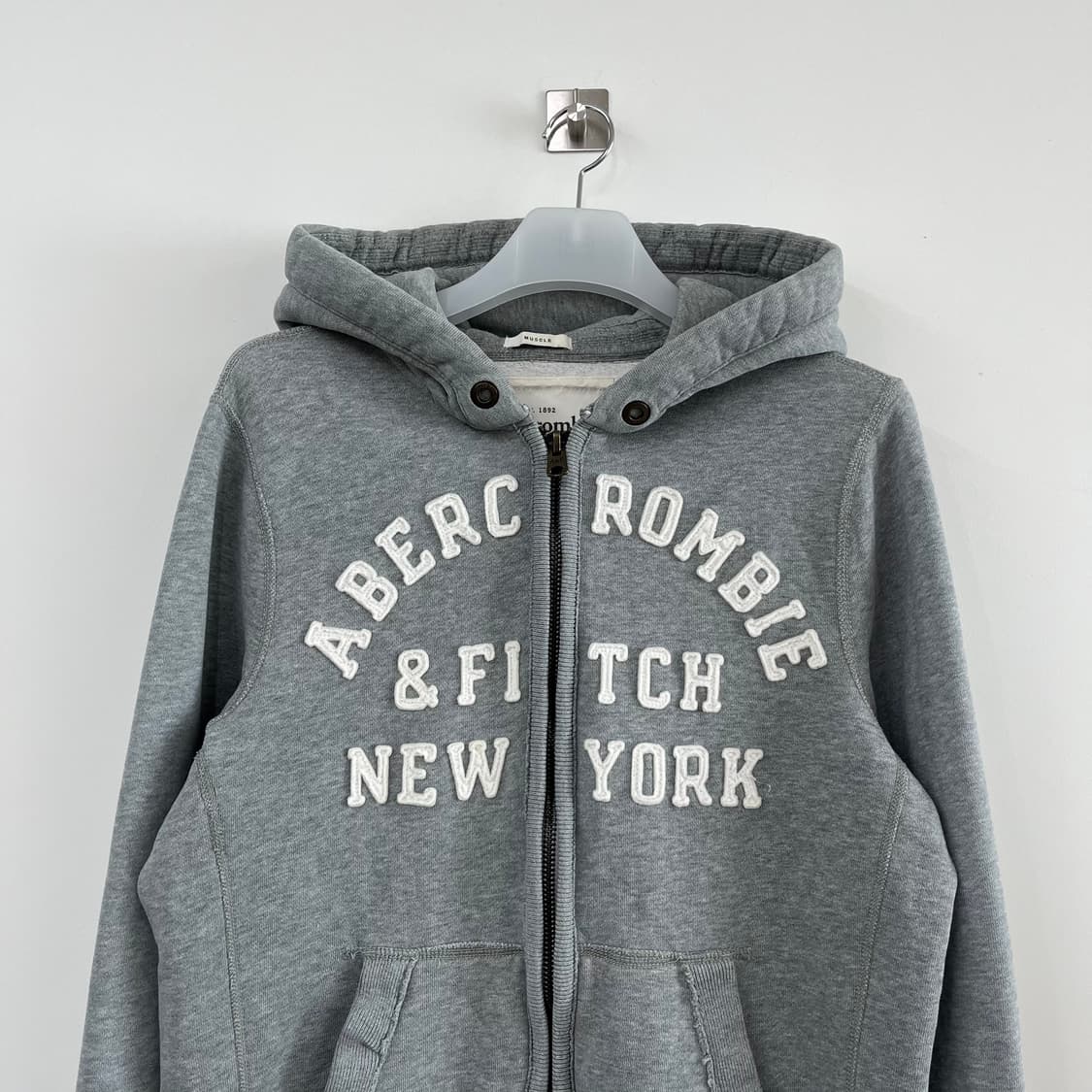 아베크롬비 자수로고 그레이 후드집업 105 상품이미지4
