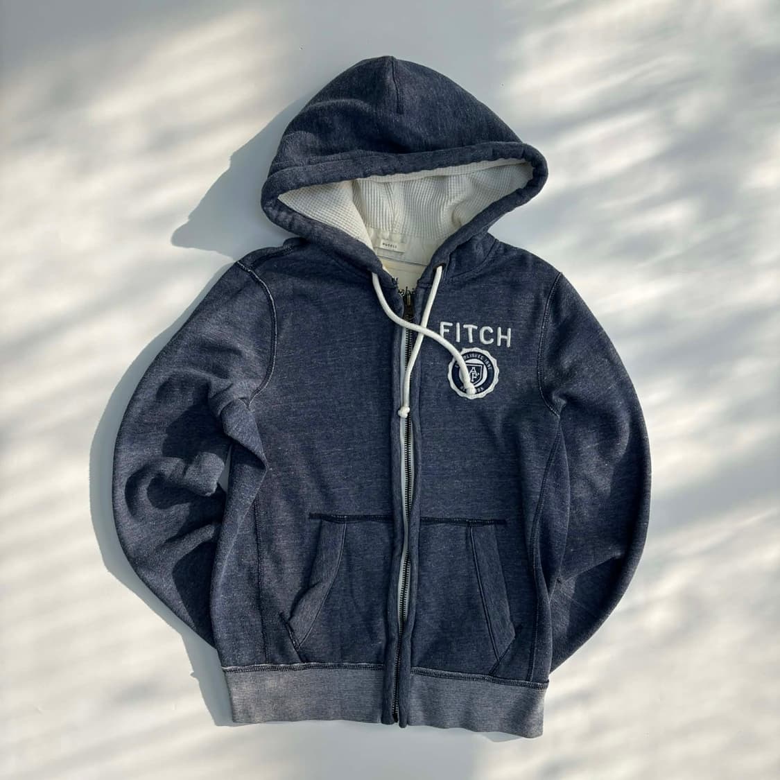 아베크롬비 y2k 네이비 올드스쿨 스웻 후드집업 희귀져지(S) 상품이미지2