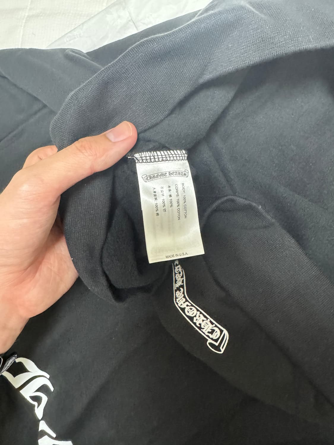 크롬하츠 넥로고 크루넥 스웨트셔츠 블랙 상품이미지5