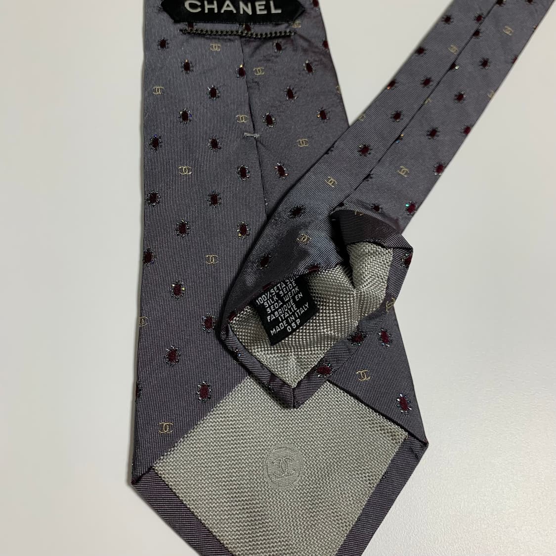 샤넬(CHANEL) CC 모노그램 명품넥타이 A등급 빈티지 상품이미지7