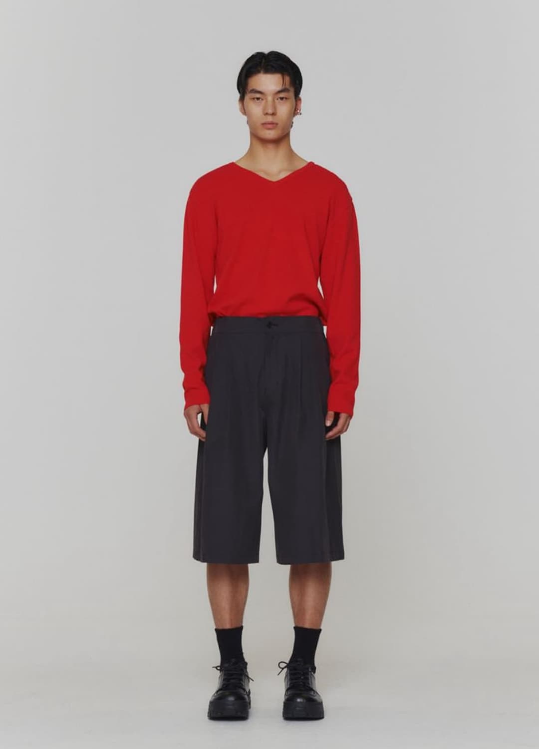 아모멘토 투웨이 넥 풀오버 니트 레드 L size 상품이미지2