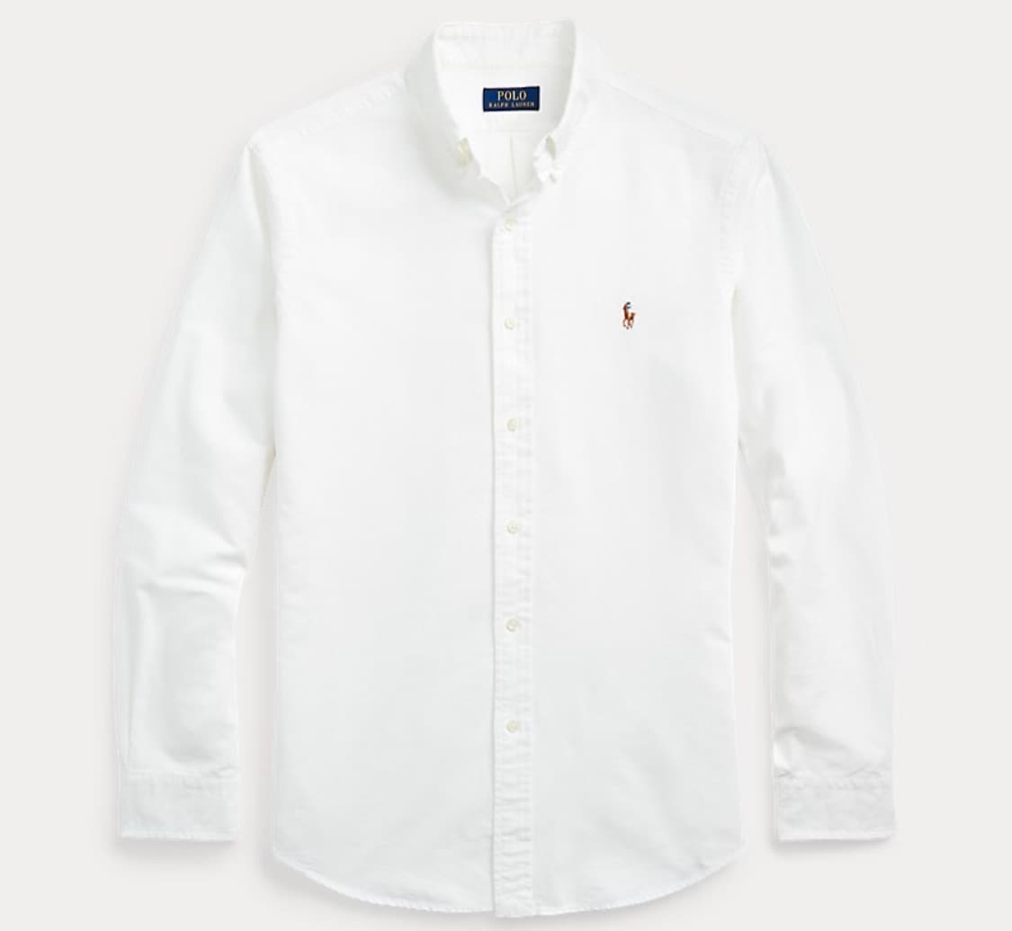 [정품 새상품, 커스텀슬림핏 M(100] 폴로 옥스포드 셔츠 화이트 상품이미지1