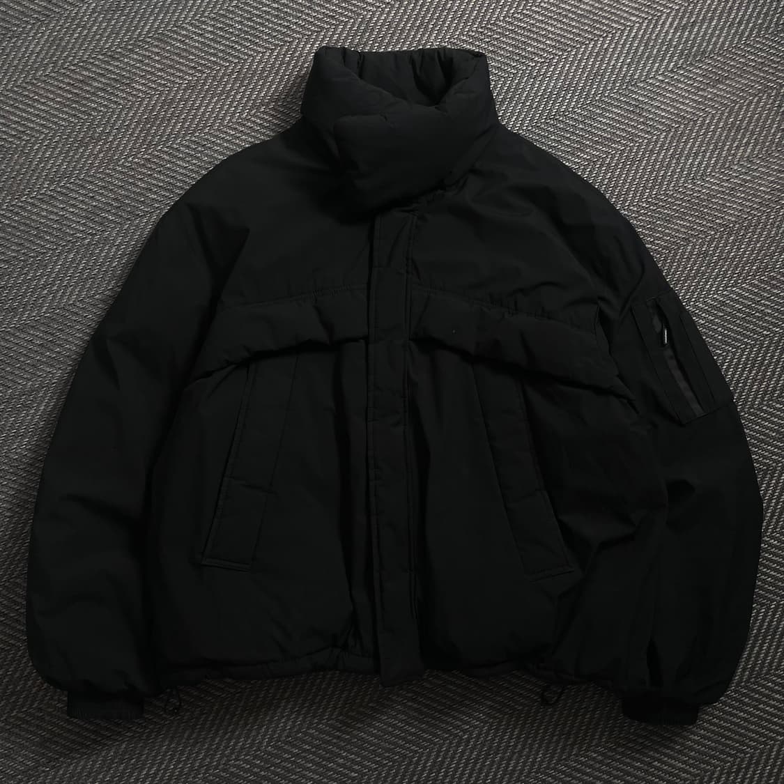 코드그라피 미니멀 푸퍼 숏 패딩 블랙o 4624 상품이미지1