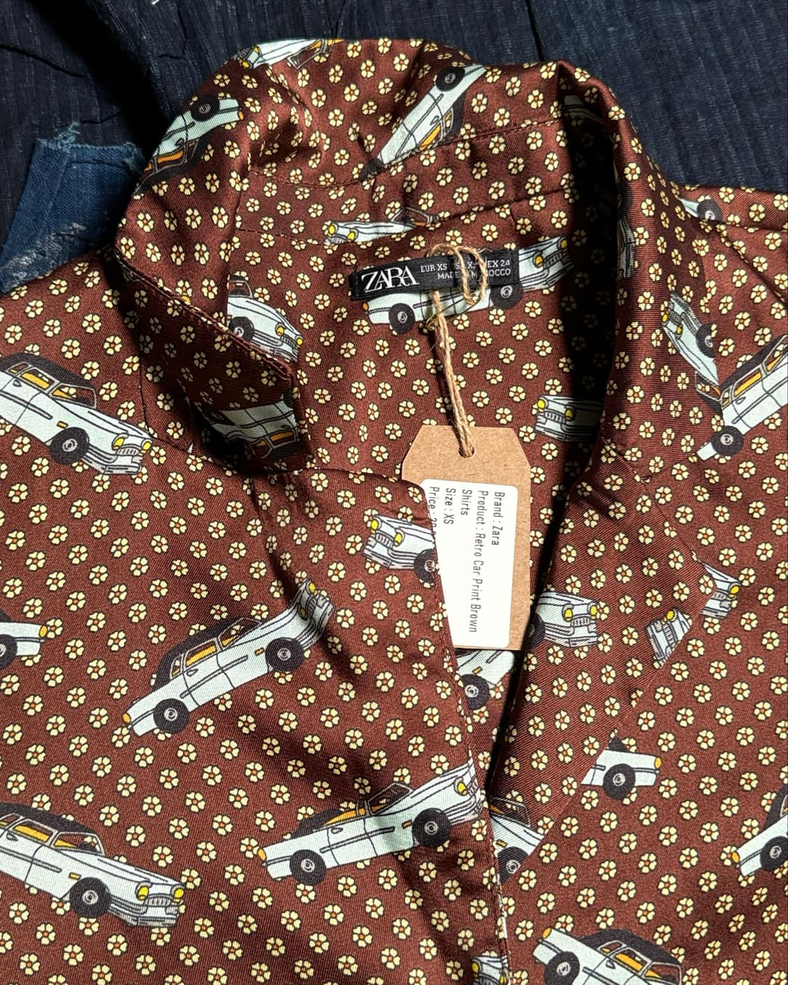 Zara 레트로카 프린트 셔츠 XS 상품이미지2