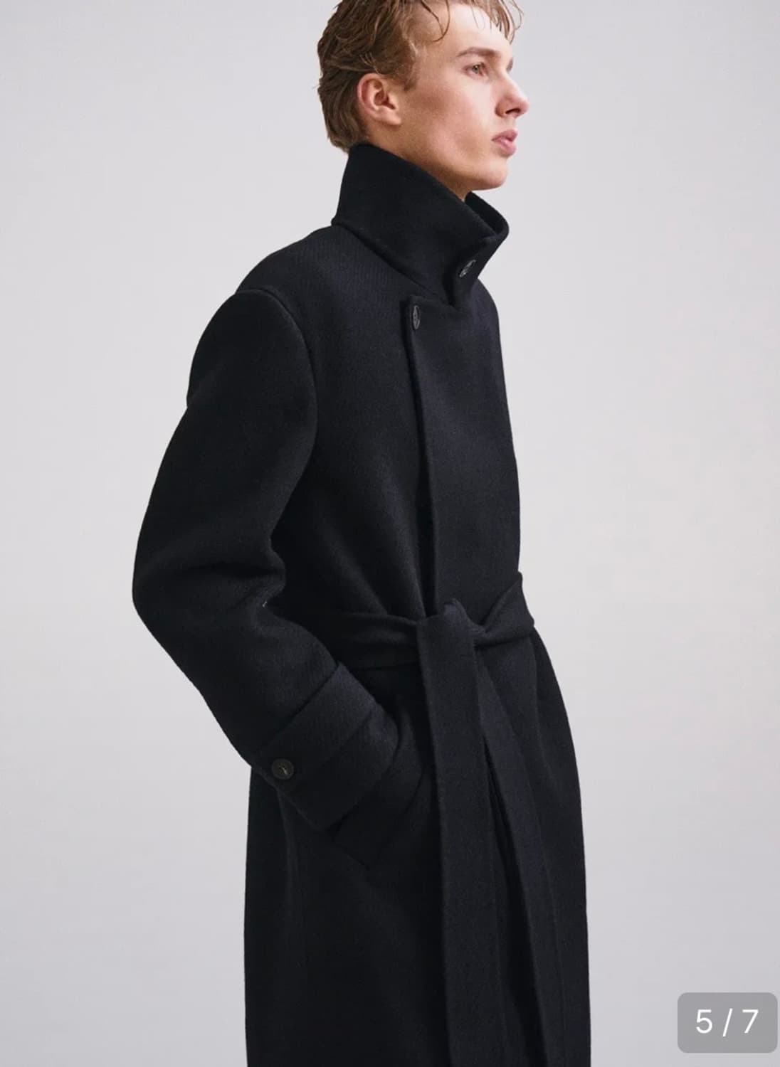(Peq)BELTED TWILL WOOL  COAT  상품이미지5