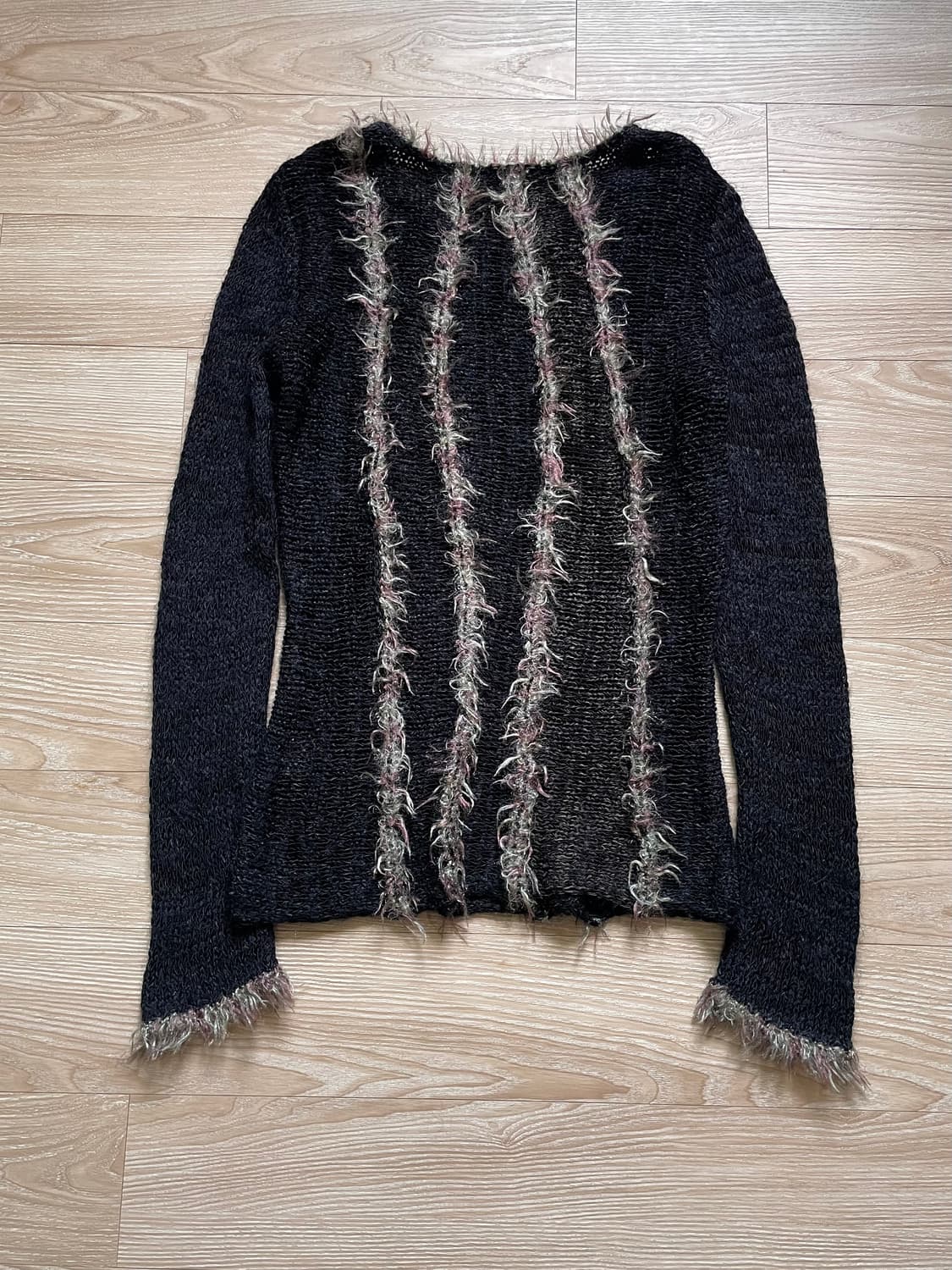 JPN VINTAGE 퍼 트리밍 니트 상품이미지5