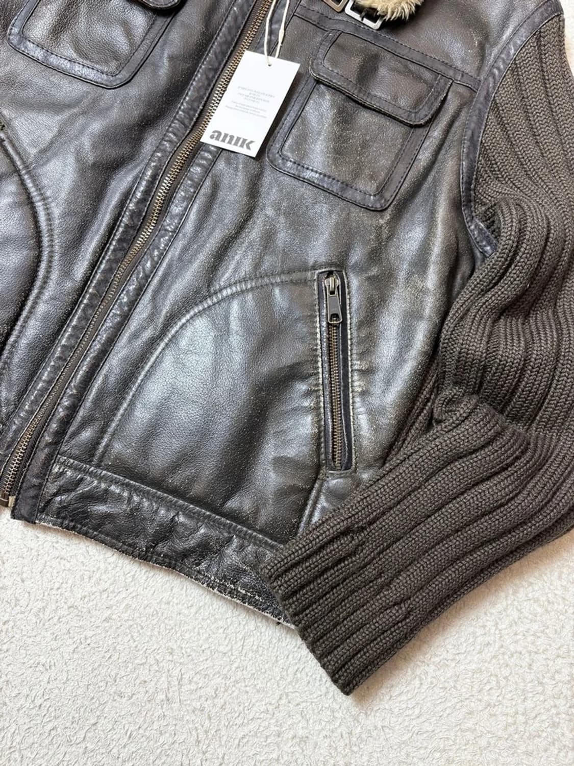 잭앤존 90's 돈피 워싱 트러커 무스탕 자켓 PN6593 상품이미지5