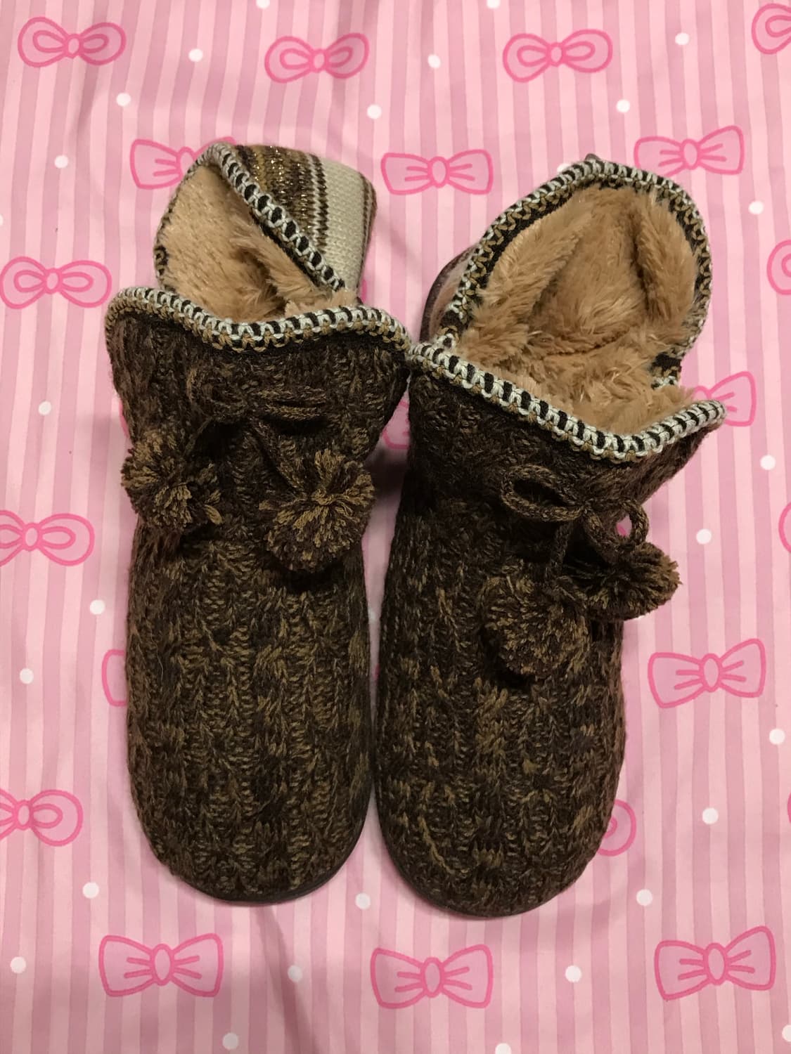 무크룩스 브라운 니트 폼폼 부츠 히피신발 모리신발 상품이미지4