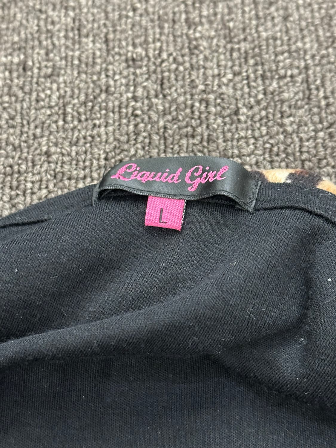 L)Japanese vintage 여성 y2k 레오파드 오프숄더 상품이미지4