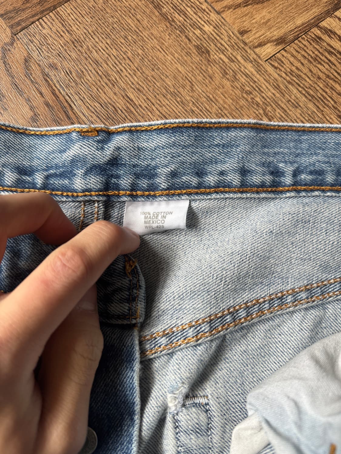 [32]00's 리바이스 501 멕시코제 빈티지 워싱 데님 팬츠 상품이미지4