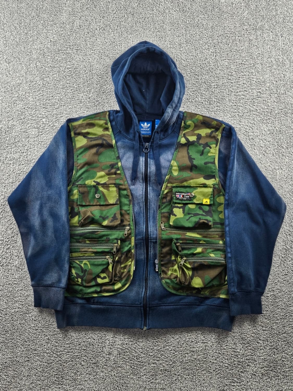 아디다스 포켓베스트 다잉 커스텀 스웻 후드 집업 ( XL )/ 10997 상품이미지2