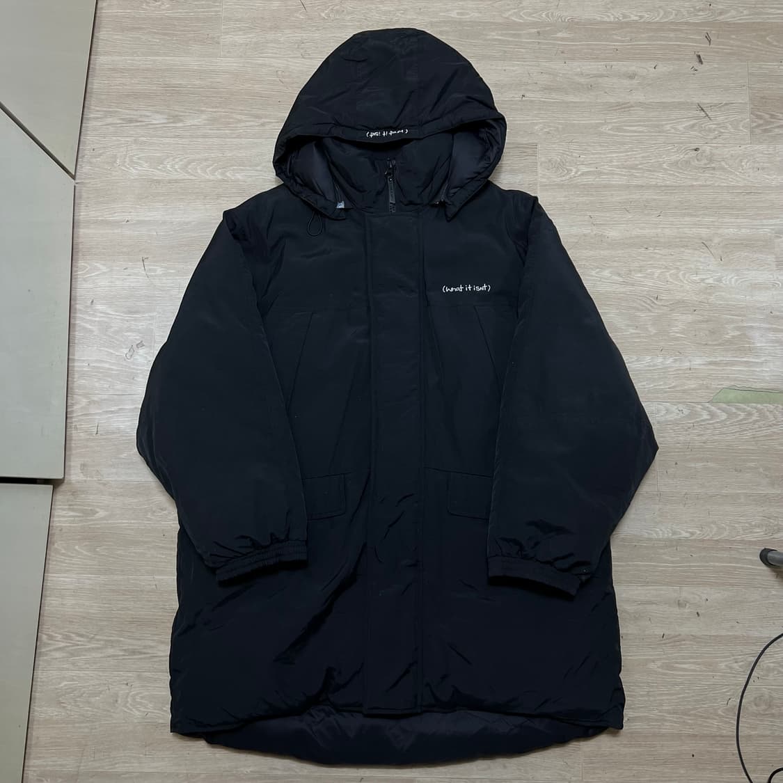 와릿이즌 마크 곤잘레스 스펠 로고 후드 롱패딩 점퍼 [블랙] L/100 상품이미지1