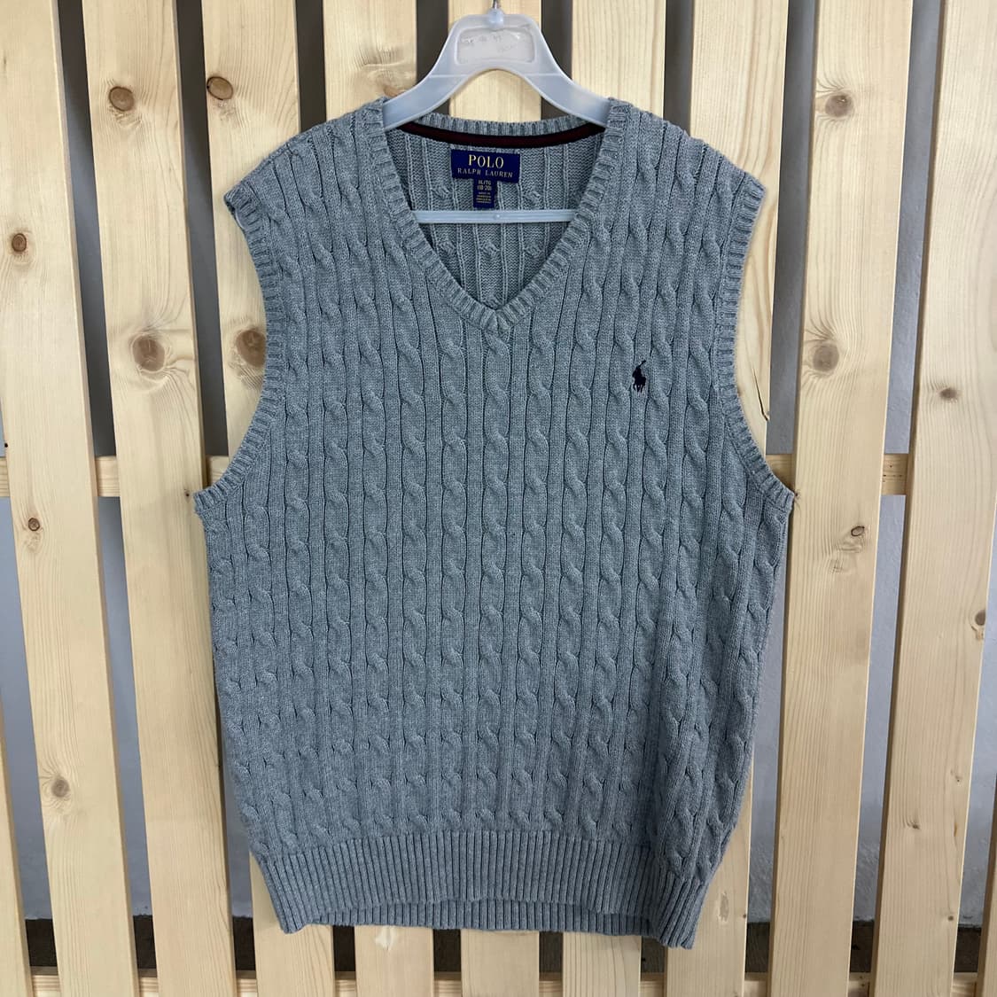 (L) 폴로 랄프로렌 그레이 케이블 니트 베스트 상품이미지1