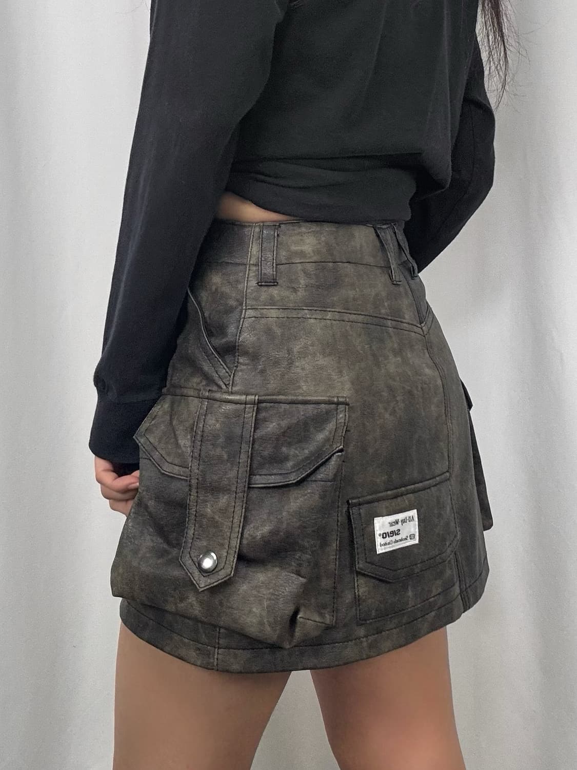 에스이오 레더 미니 스커트 상품이미지1