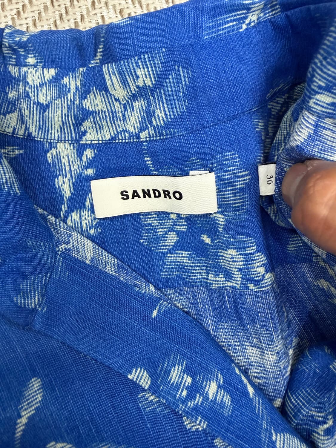 정품) SANDRO 산드로 신형 블루 플라워 원피스 36 상품이미지7